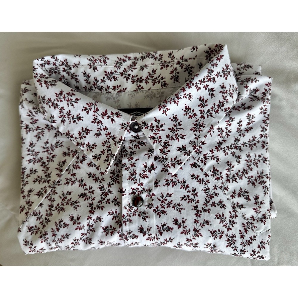 Gibson Trading Co Men's River Bank Floral Print Long Sleeve Snap Western Shirt L - Picture 4 of 9
